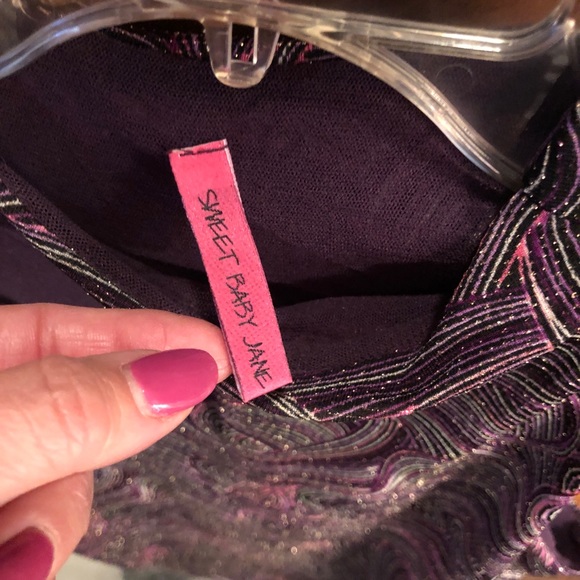 Sweet baby Jane metallic purple blouse - Picture 4 of 6